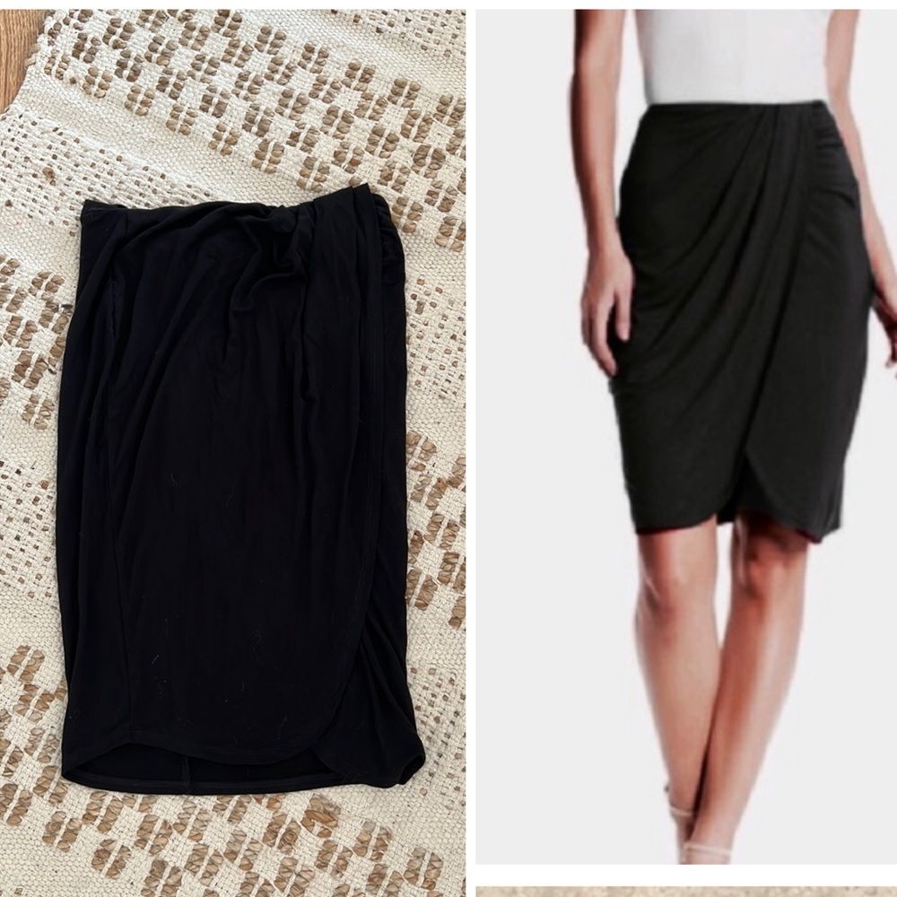 Lovers + Friends Black Wrap Pencil Skirt